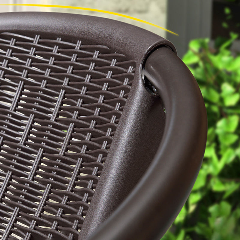 Tropical Brown Rattan Armed Chairs with Arm Patio Dining Chair