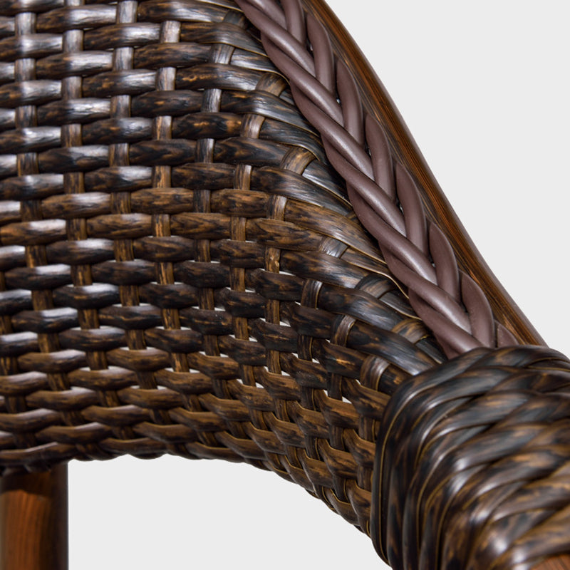 Tropical Rattan Brown Armed Chairs with Arm Patio Dining Chair