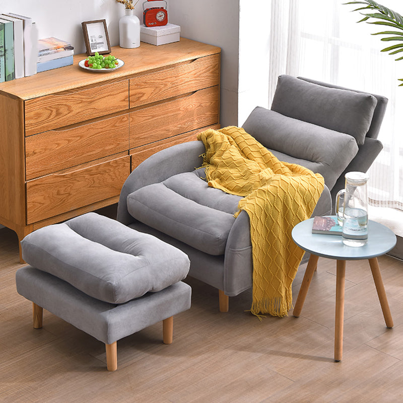 Adjustable Standard Recliner Wood Scandinavian Recliner Chair with Storage