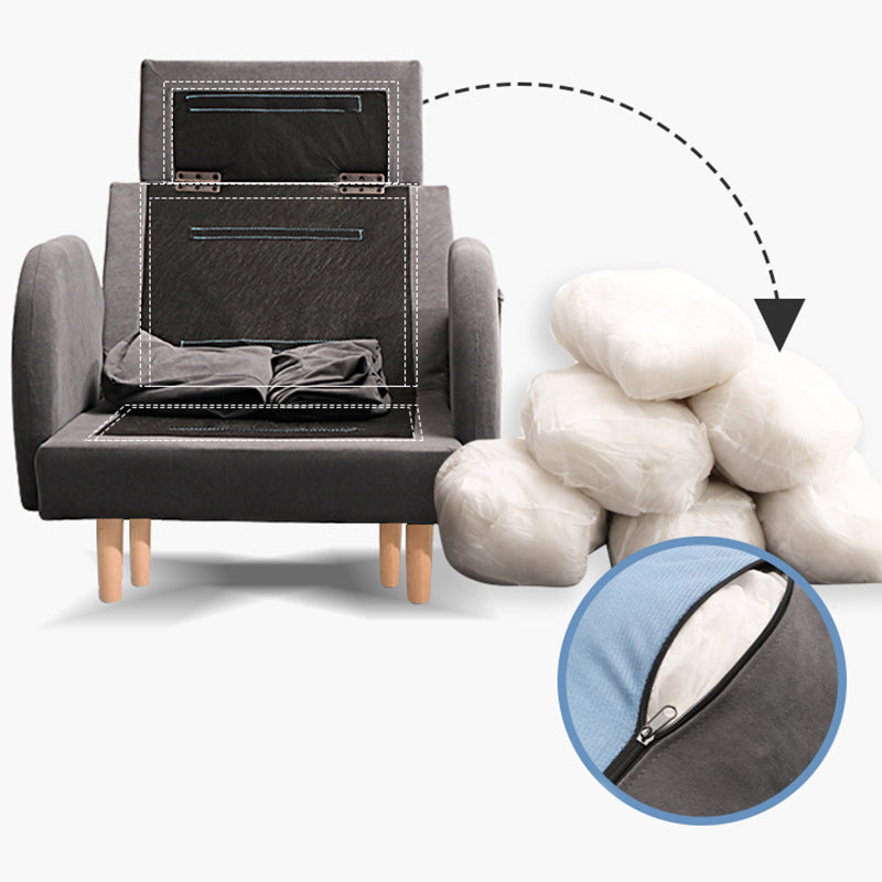 Adjustable Standard Recliner Wood Scandinavian Recliner Chair with Storage
