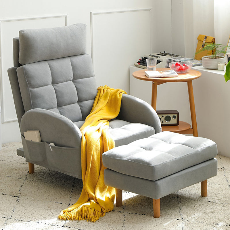 Adjustable Standard Recliner Wood Scandinavian Recliner Chair with Storage