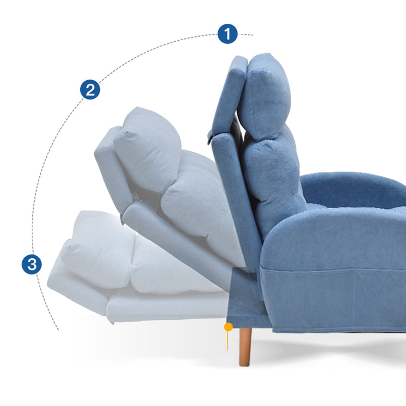 Adjustable Standard Recliner Wood Scandinavian Recliner Chair with Storage