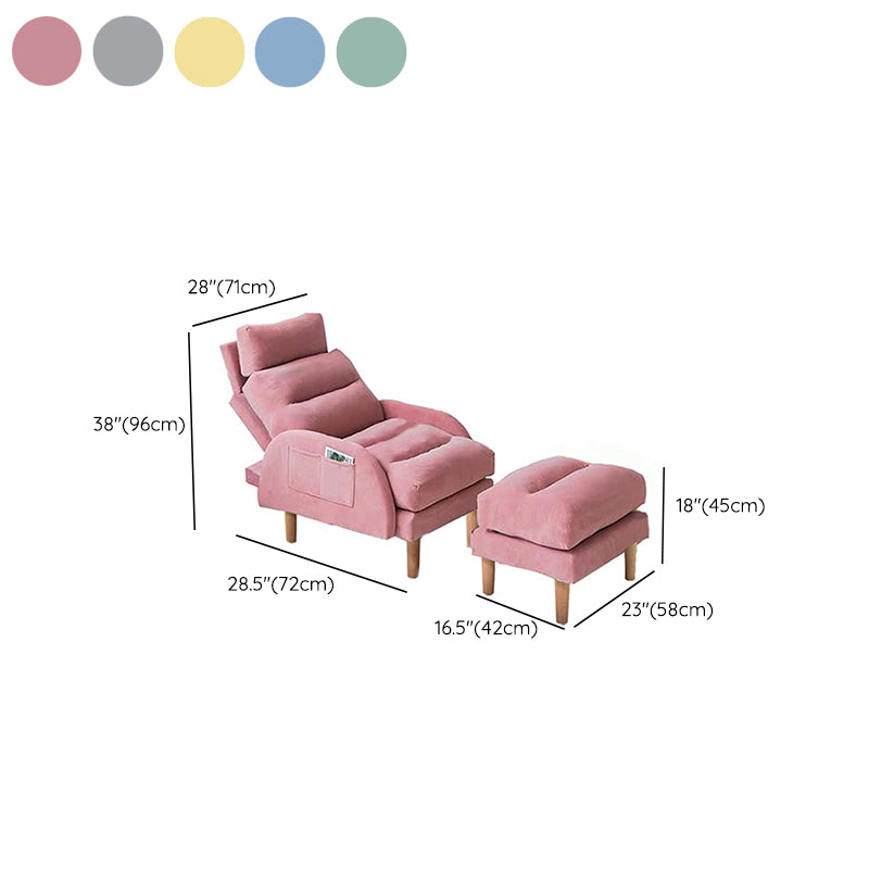 Adjustable Standard Recliner Wood Scandinavian Recliner Chair with Storage