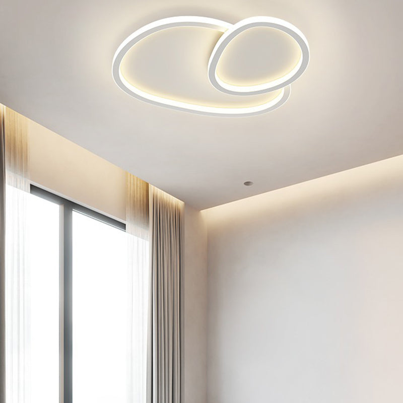 Contemporary Ceiling Light LED White Flush Mount Lighting for Living Room