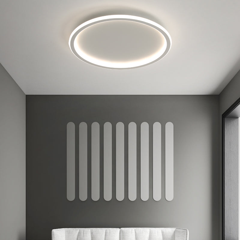 Round LED Ceiling Light Modern Ceiling Mount Lamp with Silica Gel Shade for Bedroom