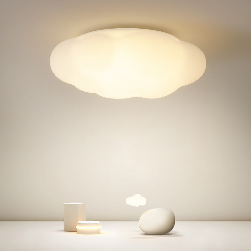 Single Modern White Flush Mount Lighting Acrylic LED Ceiling Light for Bedroom