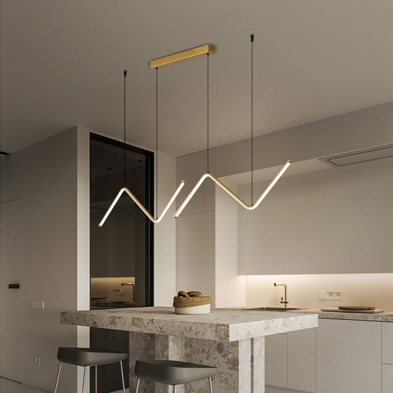 Metal Linear Hanging Lamp Kit Simplicity Hanging Island Lights for Dining Room
