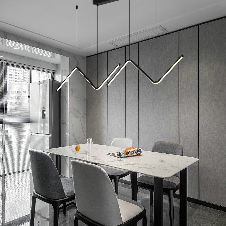 Metal Linear Hanging Lamp Kit Simplicity Hanging Island Lights for Dining Room