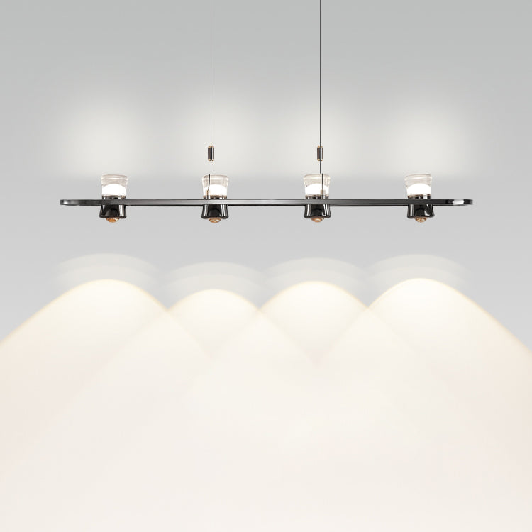 Modern Hanging Light Metal Island Light Fixture in Black for Dining Room