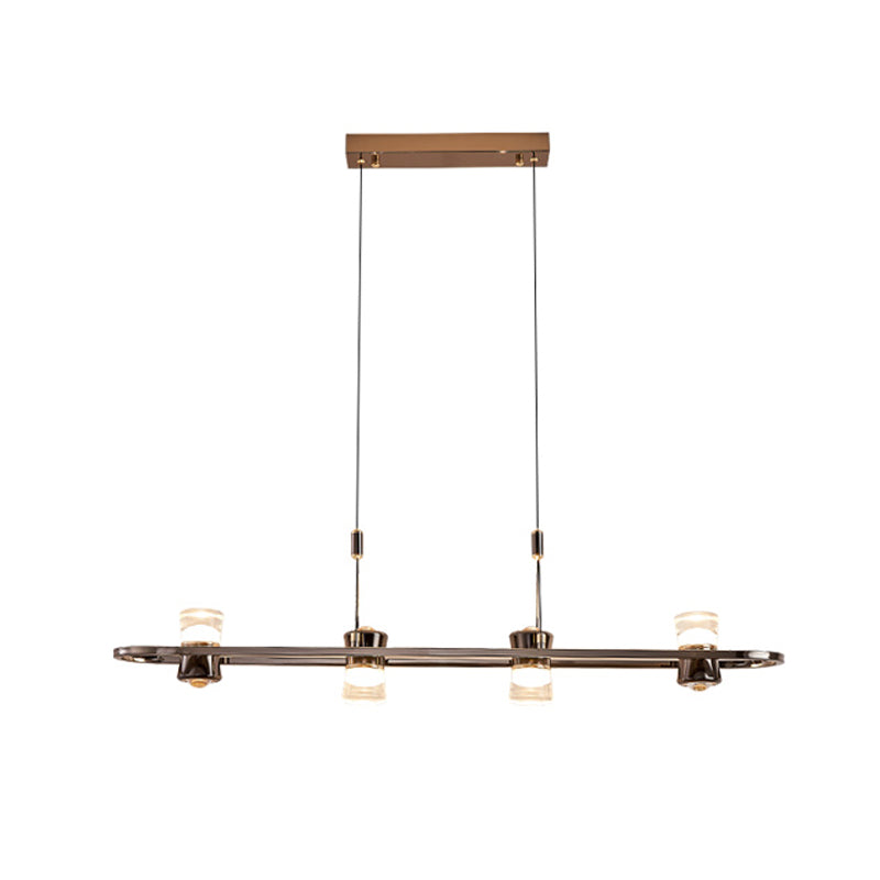 Modern Hanging Light Metal Island Light Fixture in Black for Dining Room