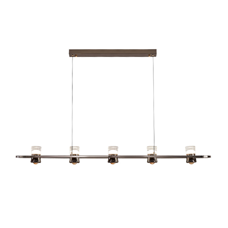 Modern Hanging Light Metal Island Light Fixture in Black for Dining Room