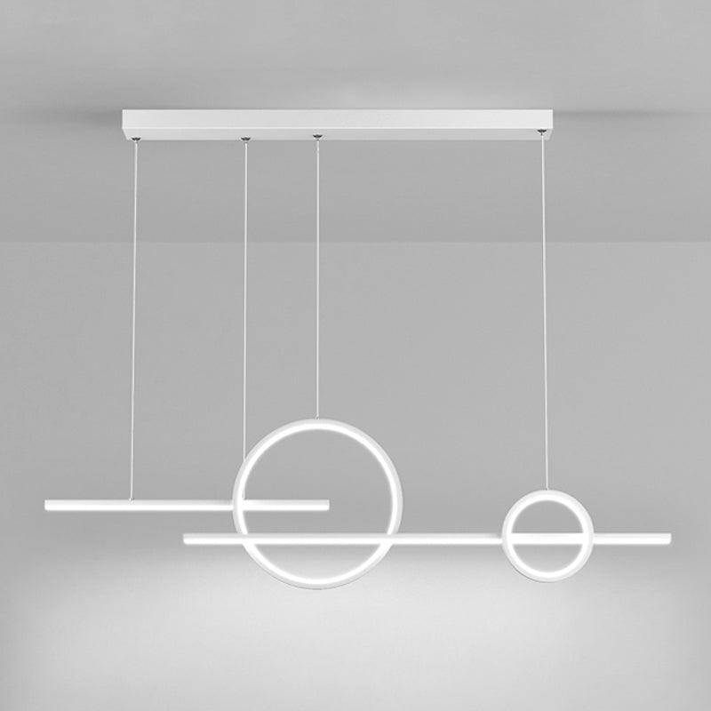 LED Island Lamp Modern Simple Island Hanging Lamp with Silica Gel Shade for Dining Room