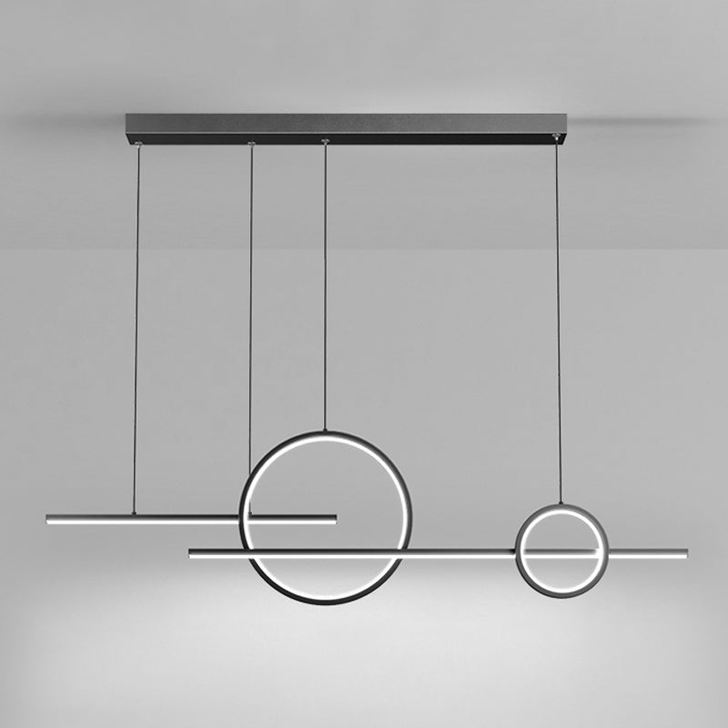 LED Island Lamp Modern Simple Island Hanging Lamp with Silica Gel Shade for Dining Room