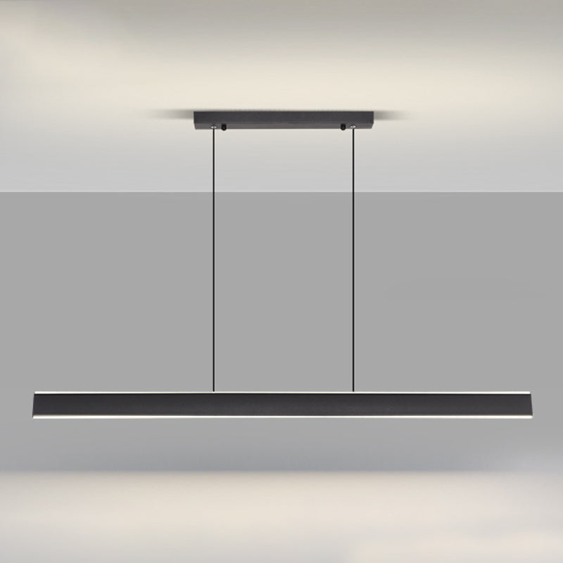 Linear Black Pendant Lighting Modern Metal Island Lighting for Dining Room