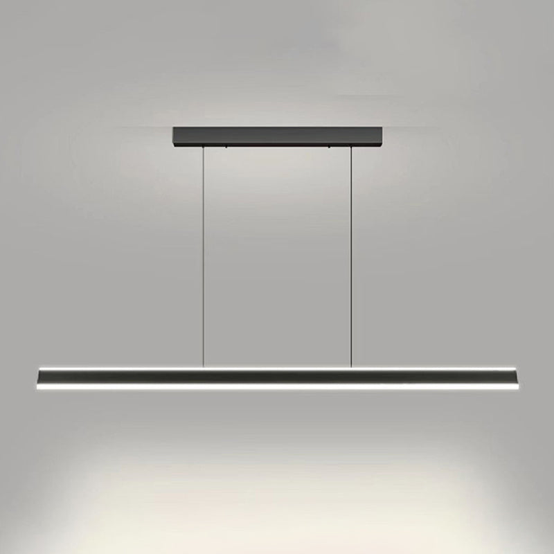 Linear Black Pendant Lighting Modern Metal Island Lighting for Dining Room