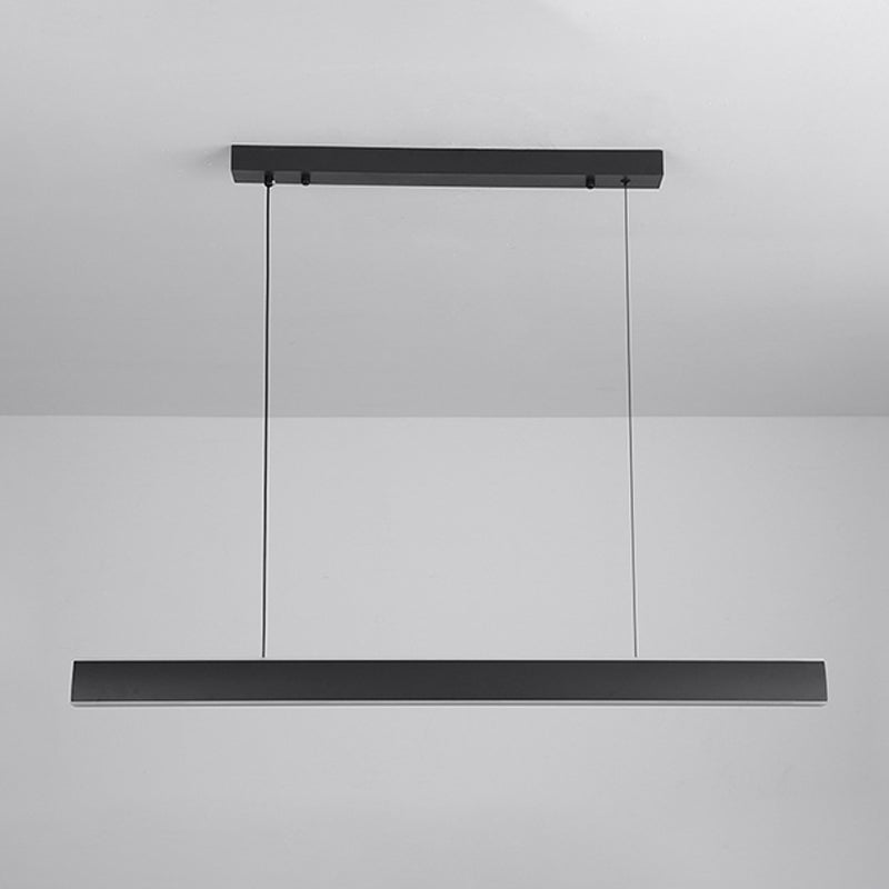 Linear Black Pendant Lighting Modern Metal Island Lighting for Dining Room
