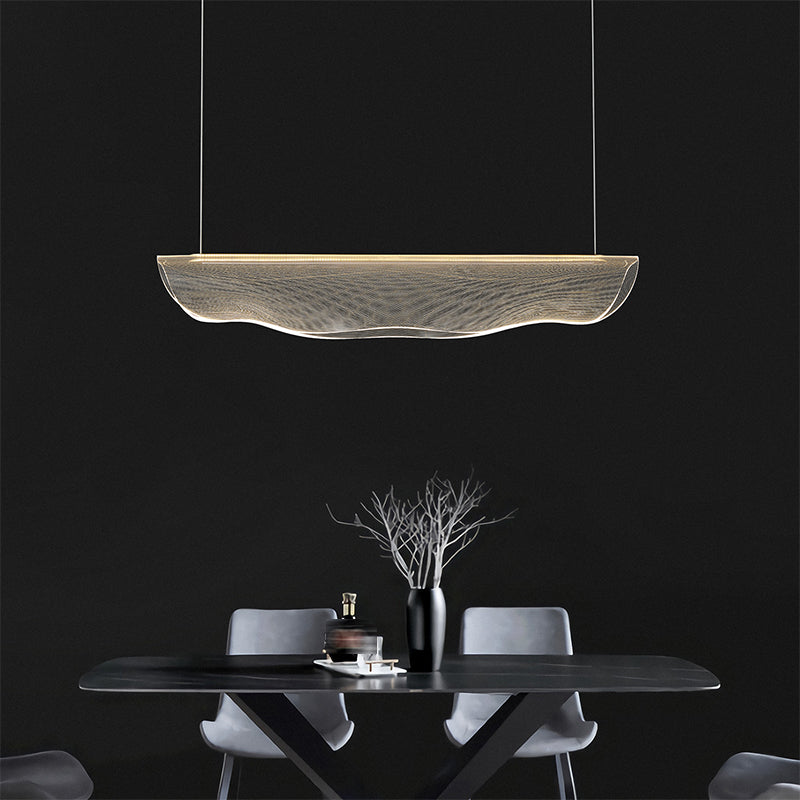 Contemporary Hanging Light Acrylic Island Light Fixture in Gold for Dining Room