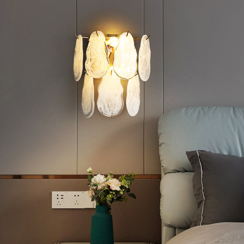 Metal & Glass 2 - Light Wall Light Post Modern in Gold & Clear