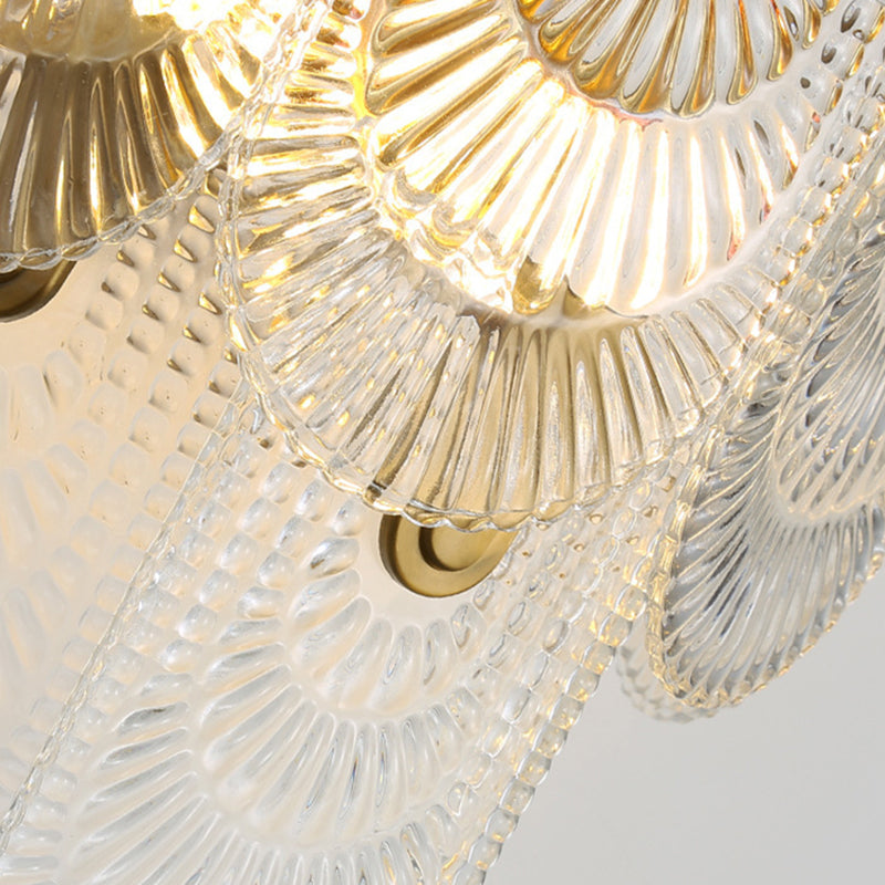 Metal & Glass 2 - Light Wall Light Post Modern in Gold & Clear