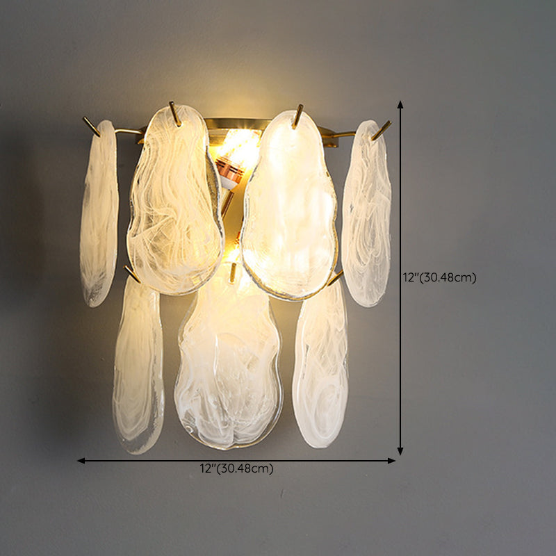 Metal & Glass 2 - Light Wall Light Post Modern in Gold & Clear