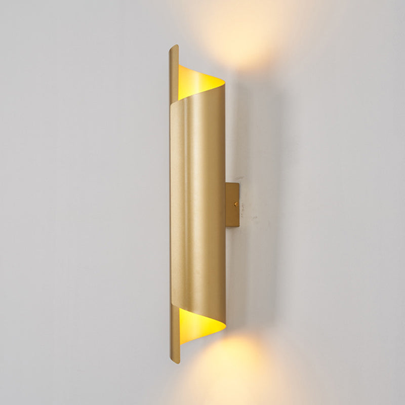 Post Modern 1 - Light Wall Mount Fixture Iron Tube Wall Lighting in Gold Finish