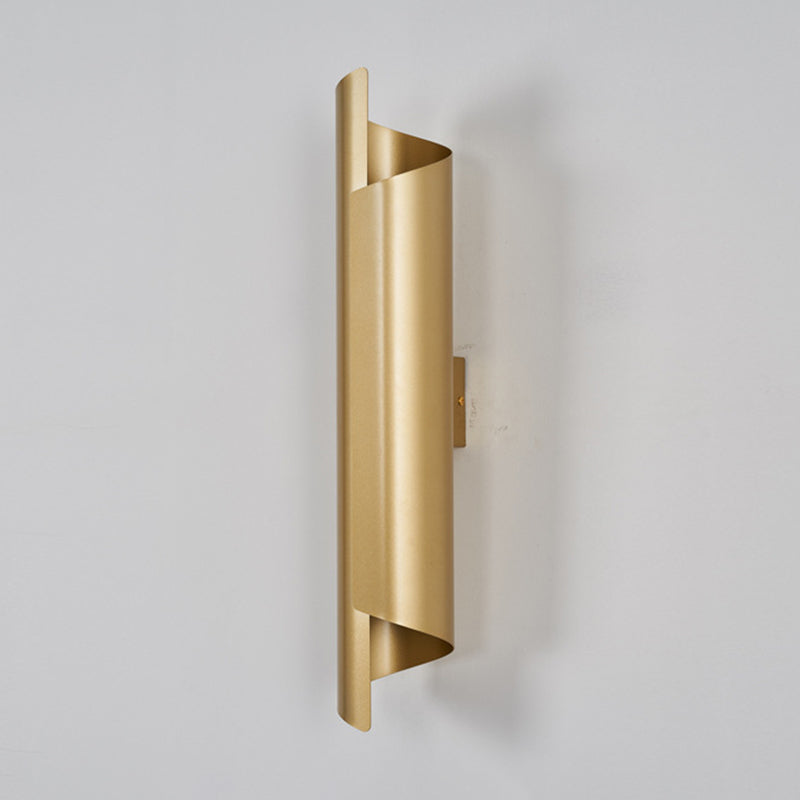 Post Modern 1 - Light Wall Mount Fixture Iron Tube Wall Lighting in Gold Finish