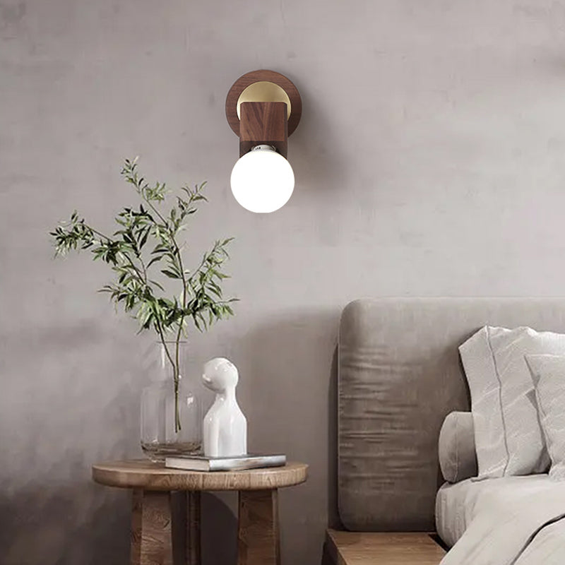 Modern Simple Wooden Wall Light Rectangle Shape Wall Lamp for Living Room