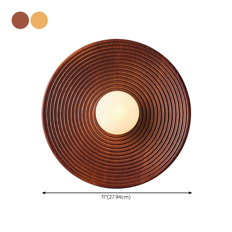 Modern Simple Wooden Wall Light Circle Shape Wall Lamp for Living Room