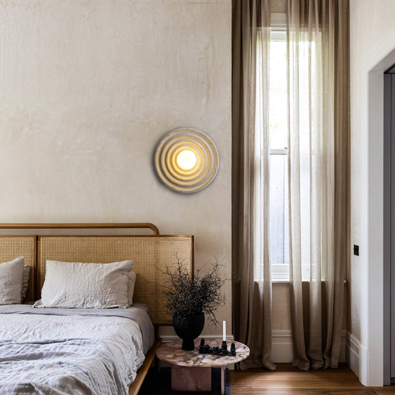 Nordic Style Wall Mount Light Circle Shape Resin Wall Lamp for Living Room