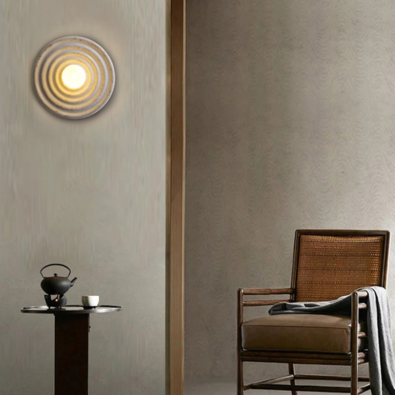 Nordic Style Wall Mount Light Circle Shape Resin Wall Lamp for Living Room