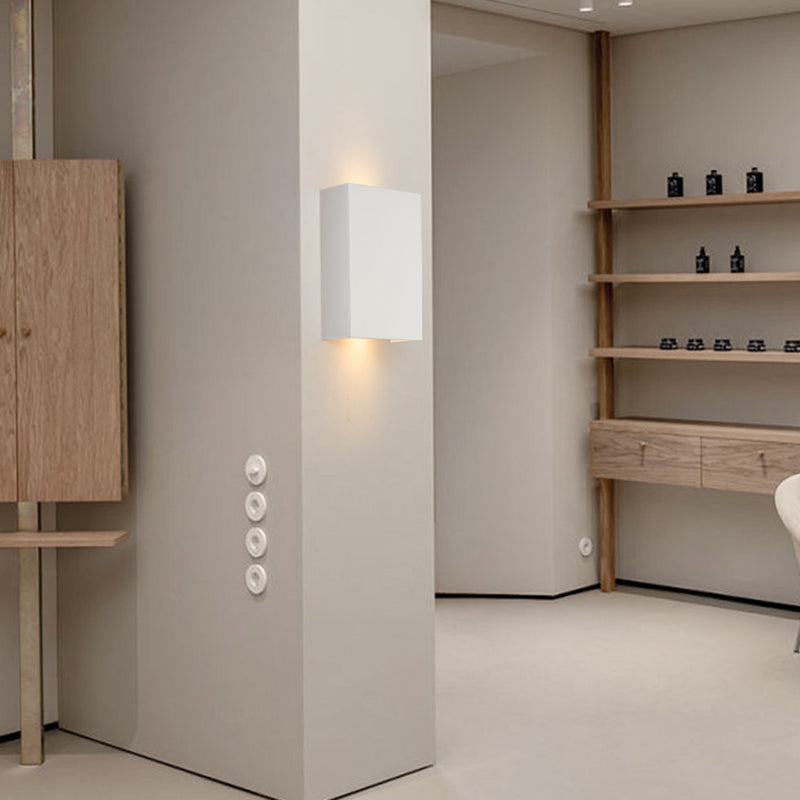 Stone Geometric Wall Mount Lamp Simple 1 Light Wall Mounted Light Fixture in White