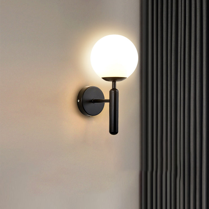 Industrial Bath Vanity Lighting Globe Shaded Golden / Black Vanity Lamp for Bathroom