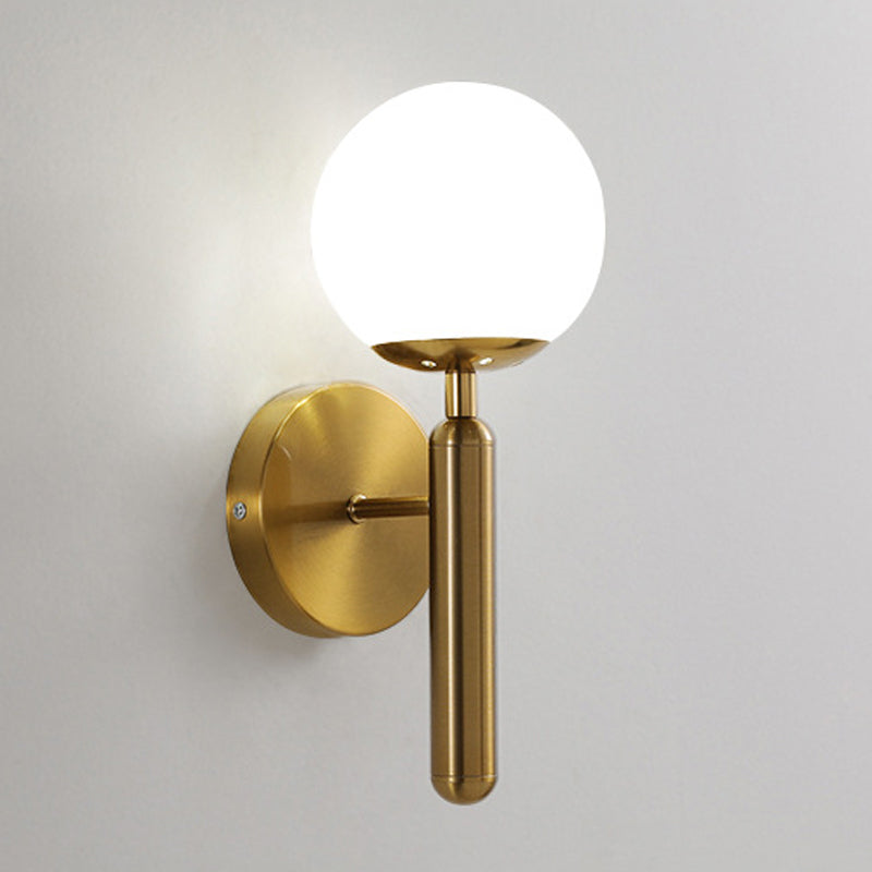 Industrial Bath Vanity Lighting Globe Shaded Golden / Black Vanity Lamp for Bathroom