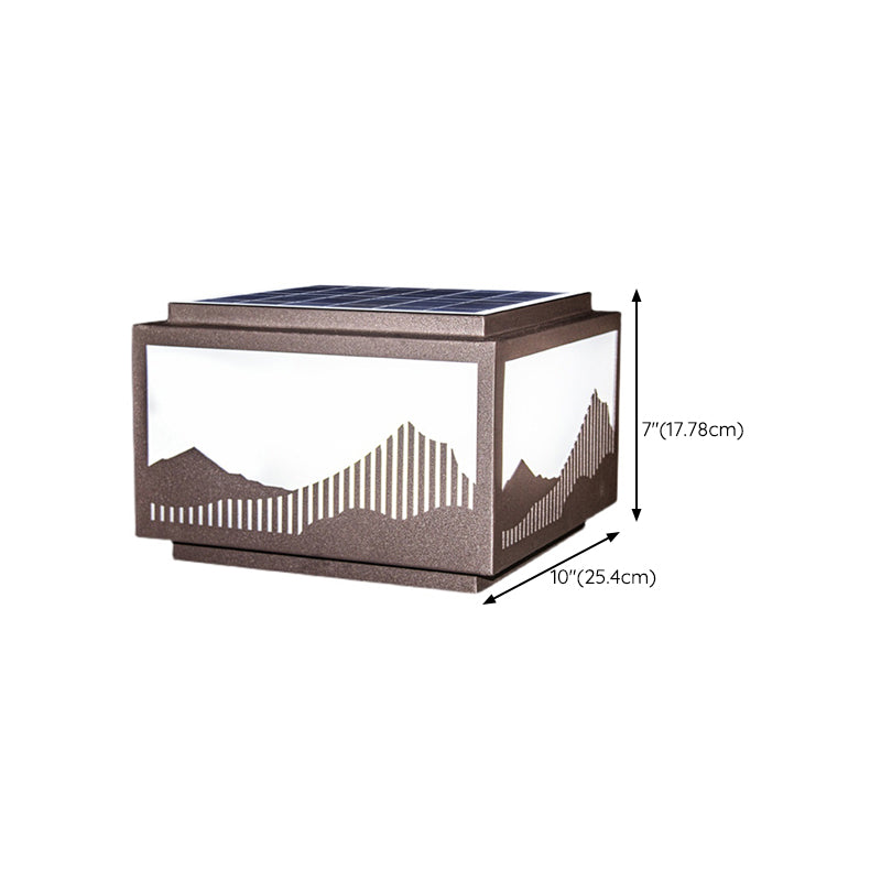 Contemporary Pillar Lamp Metal Outdoor Lamp with Acrylic Shade for Garden
