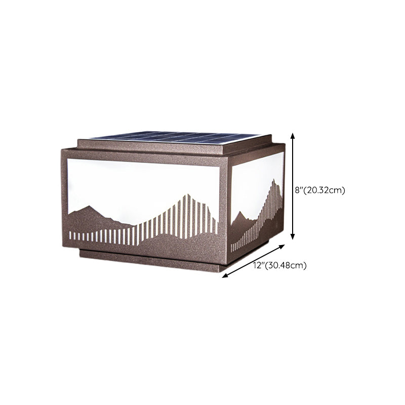 Contemporary Pillar Lamp Metal Outdoor Lamp with Acrylic Shade for Garden