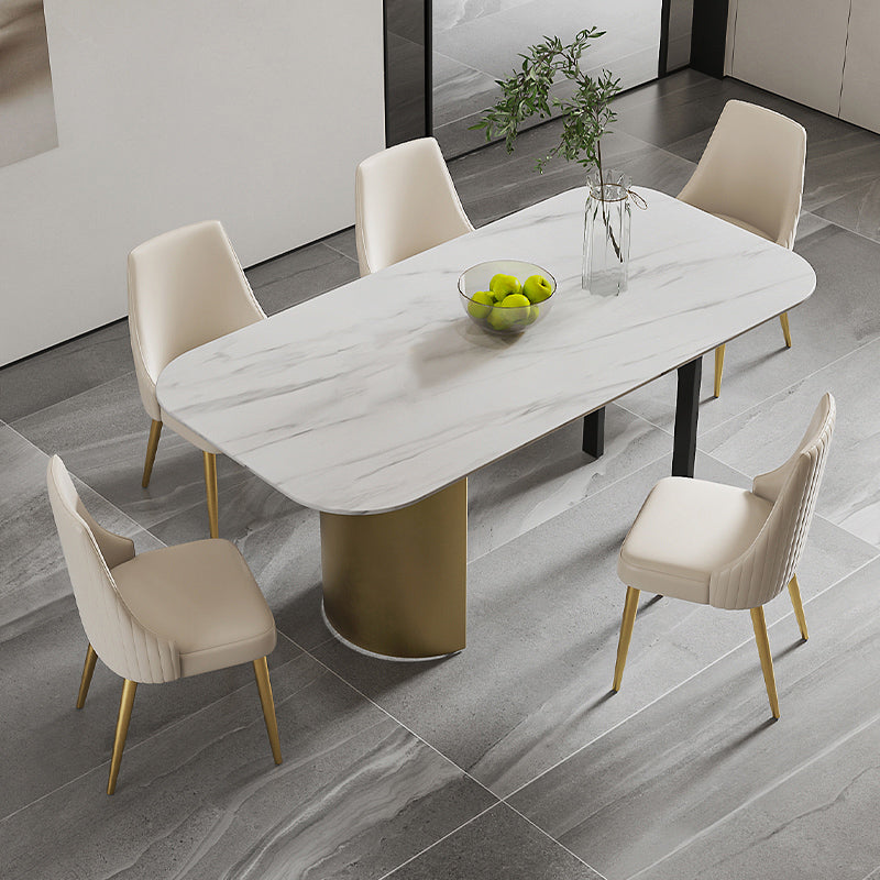 Nordic 1/4/5/6/7 Pieces Dining Set Rectangle Stone Dining Table for Kitchen Dining Room