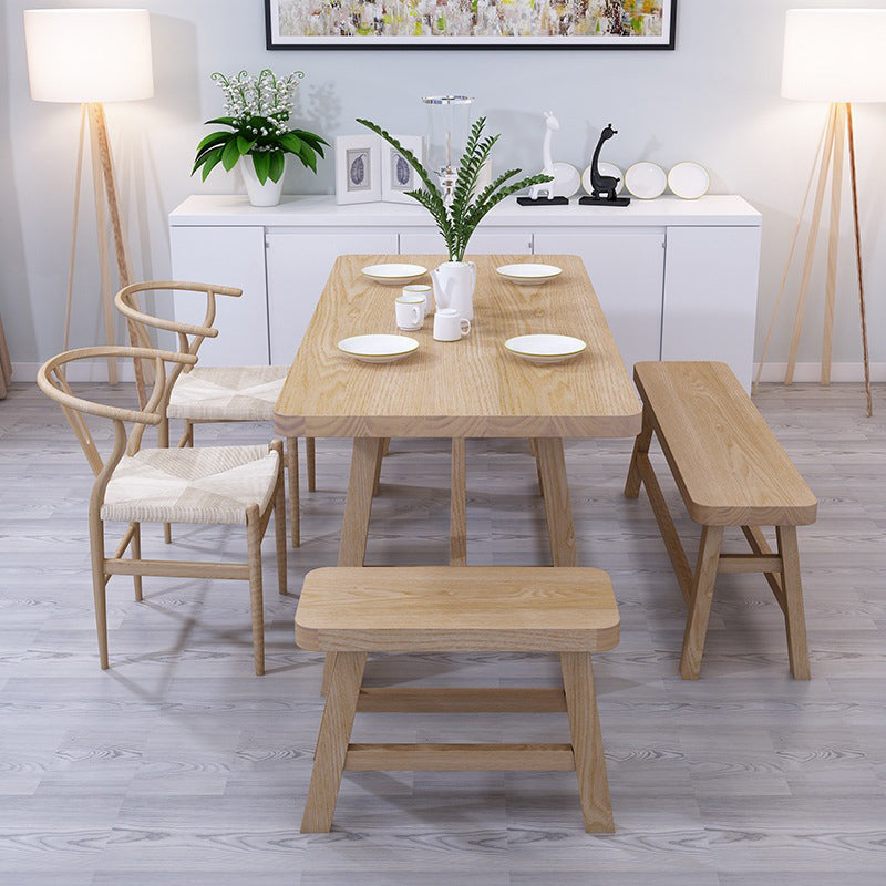 Industrial 1/6 Pieces Dining Set Rectangle Wood Dining Table for Dining Room