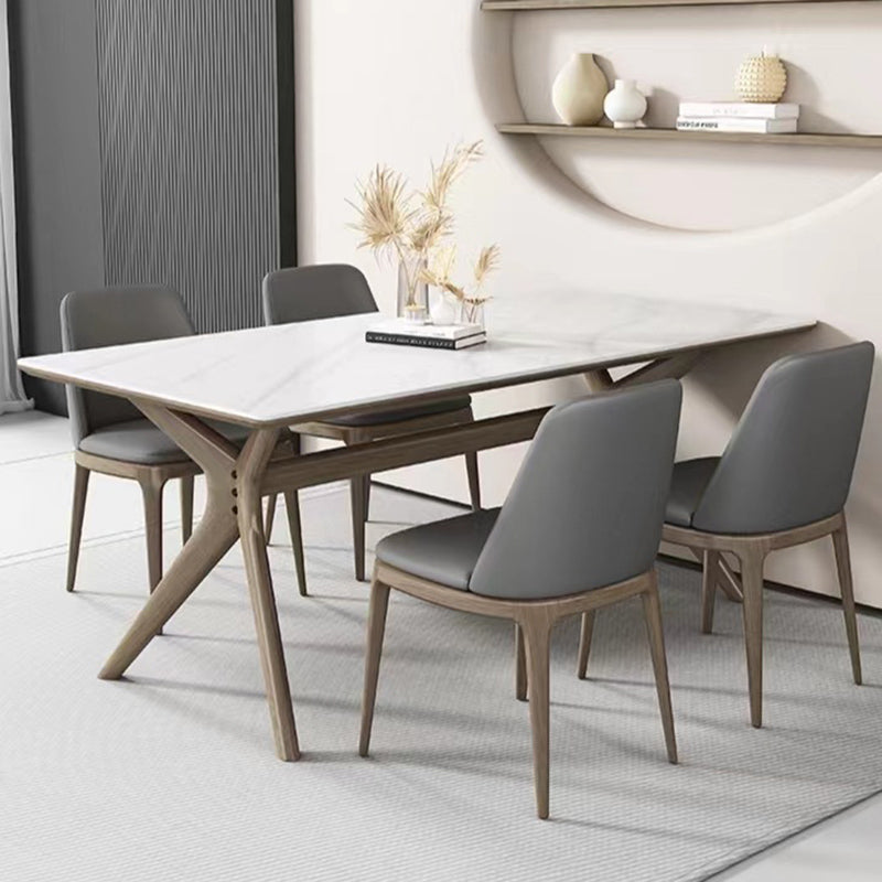 Modern 1/2/5/6 Pieces Dining Set Rectangle Stone Dining Table for Dining Room