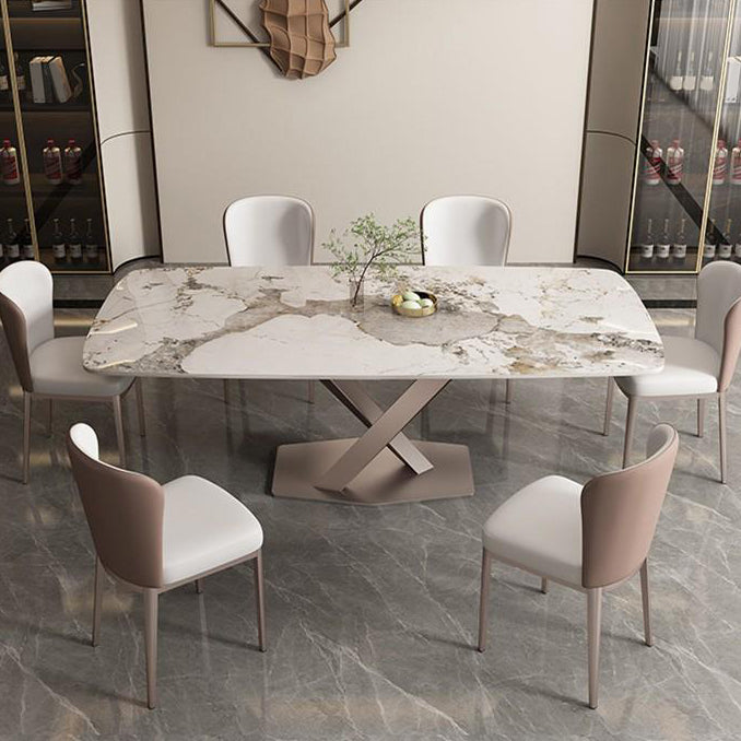 Glam Dinette Set for Dining Room 1/2/5/7 Pcs Glossy White Dining Table Set