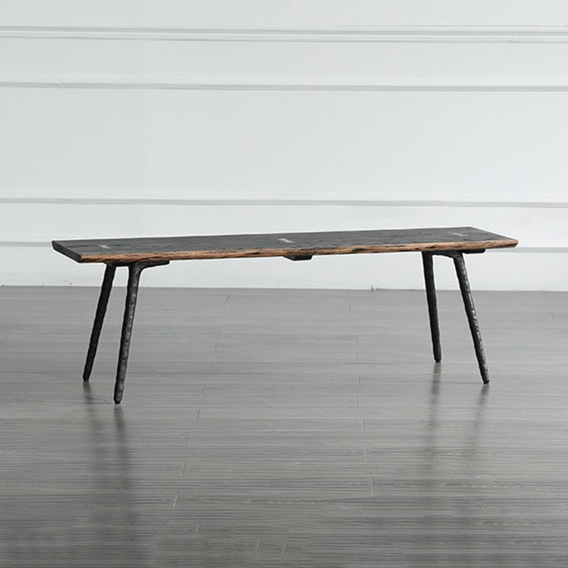 Black Oak Wood Dining Table Set 1/2/5 Pcs Industrial Metal Dinette Set for Home