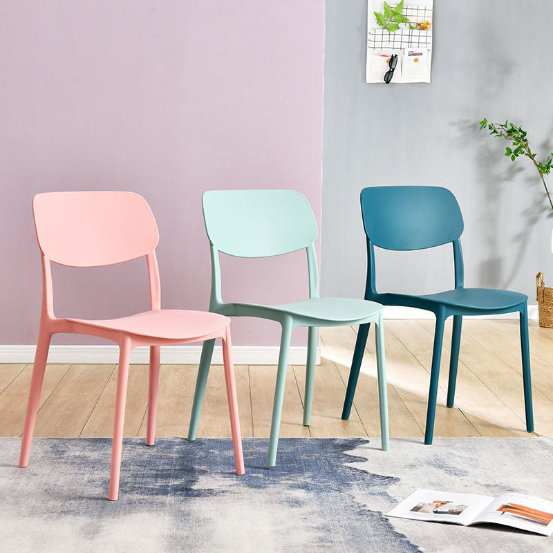Plastic Modern Style Side Chair Open Back Armless Dining Chairs