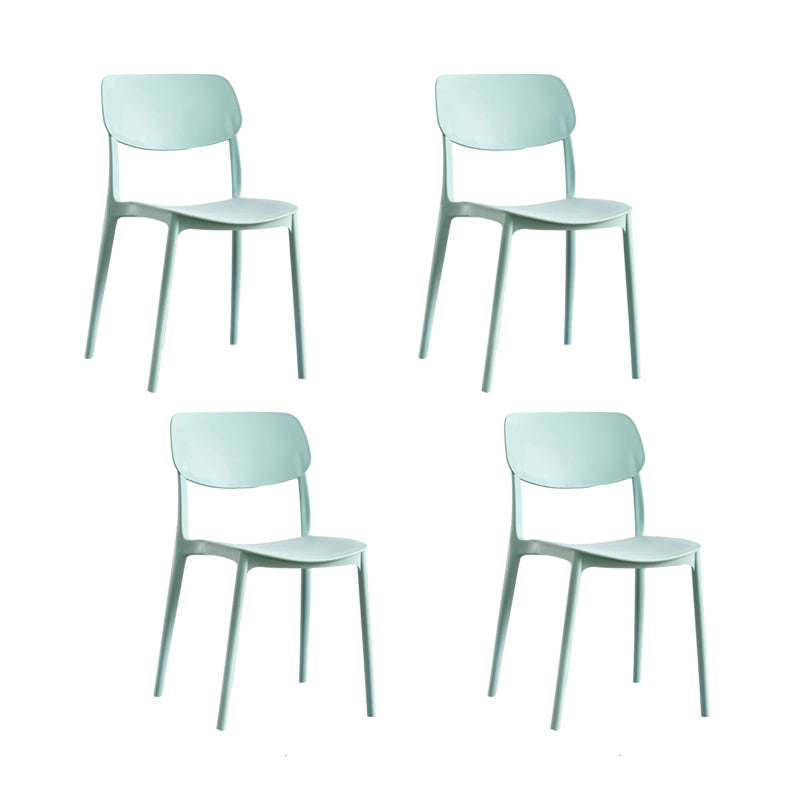 Plastic Modern Style Side Chair Open Back Armless Dining Chairs