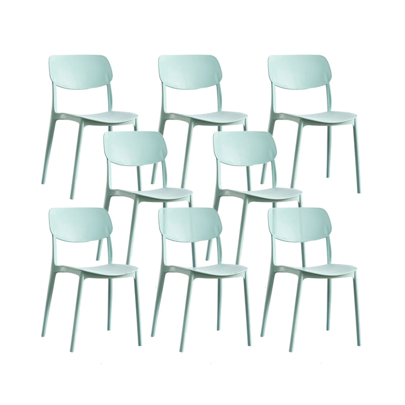 Plastic Modern Style Side Chair Open Back Armless Dining Chairs
