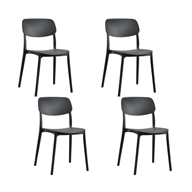 Plastic Modern Style Side Chair Open Back Armless Dining Chairs