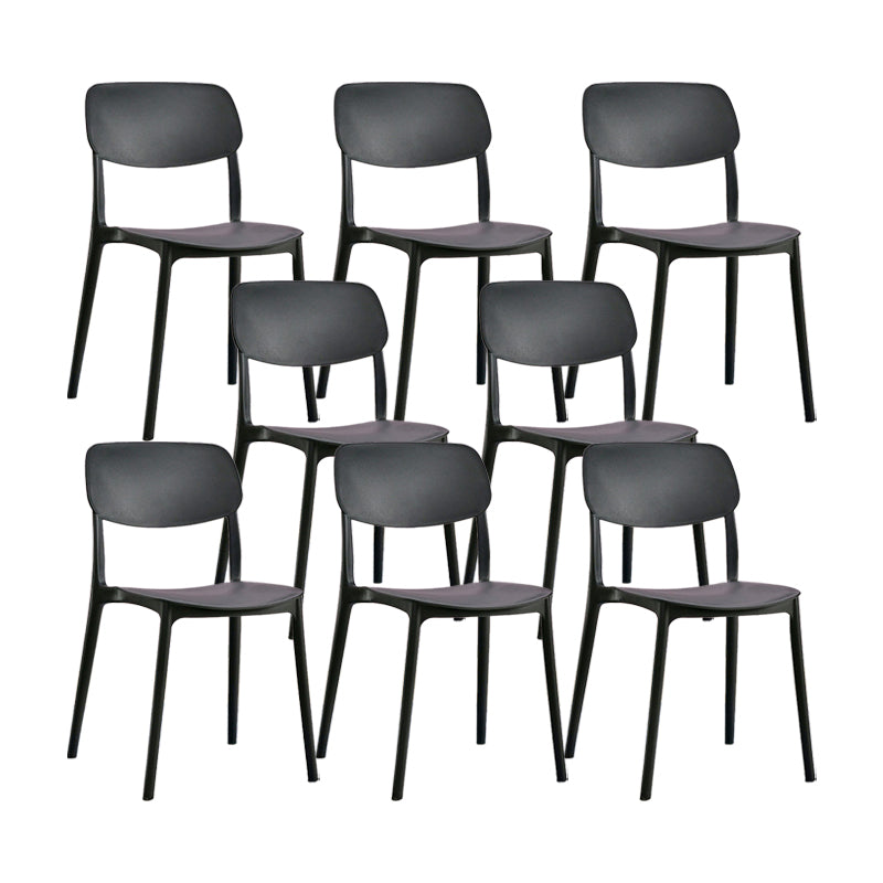 Plastic Modern Style Side Chair Open Back Armless Dining Chairs