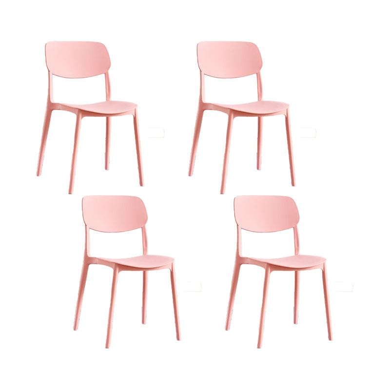 Plastic Modern Style Side Chair Open Back Armless Dining Chairs
