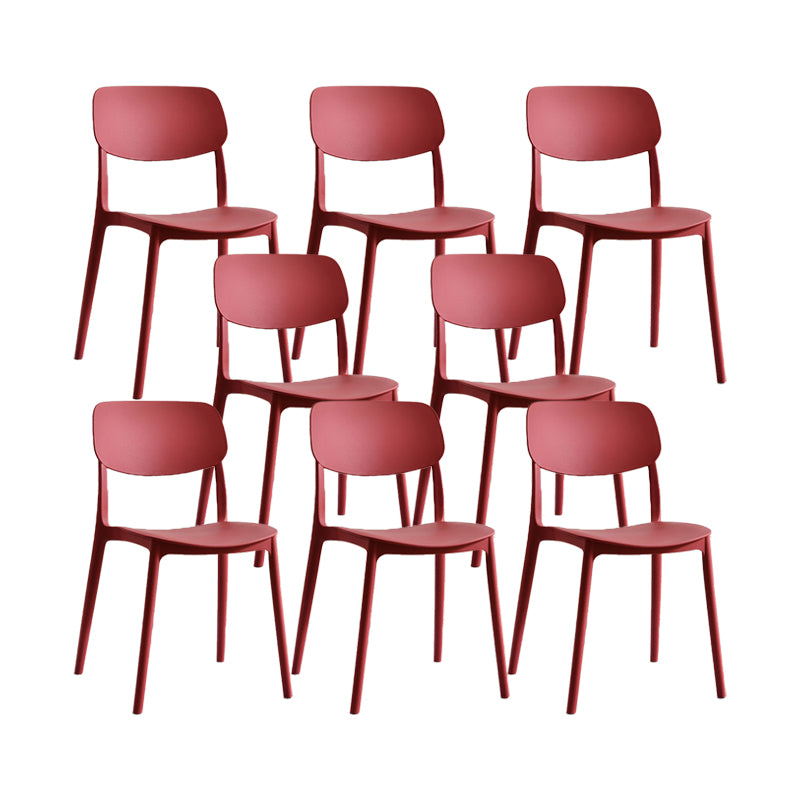 Plastic Modern Style Side Chair Open Back Armless Dining Chairs