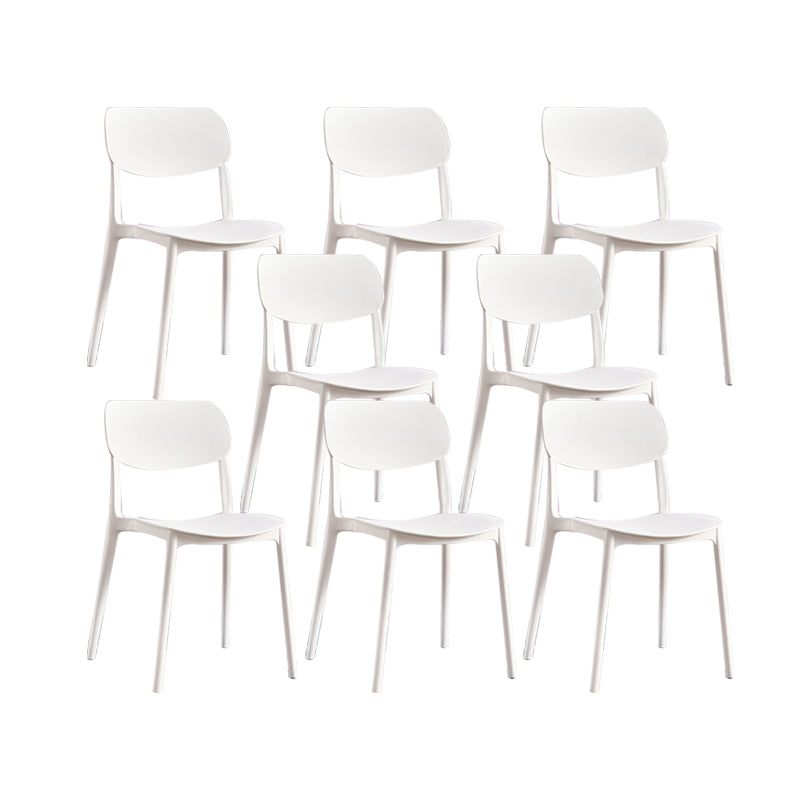 Plastic Modern Style Side Chair Open Back Armless Dining Chairs