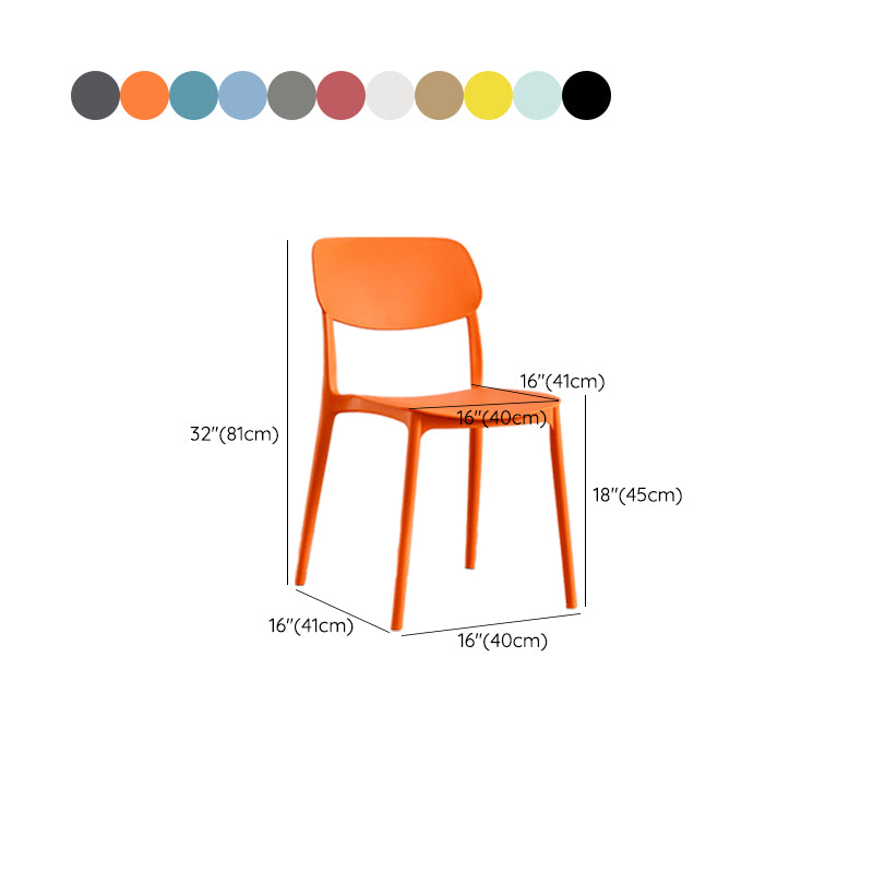 Plastic Modern Style Side Chair Open Back Armless Dining Chairs