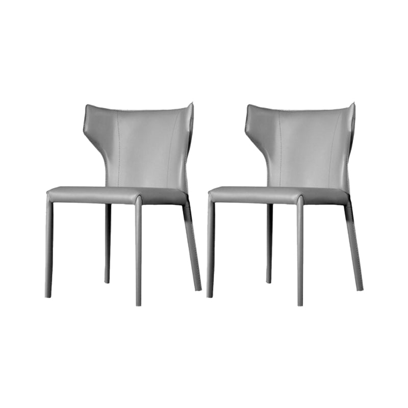 Faux Leather Dining Chairs Modern Style Wingback Armless Chair